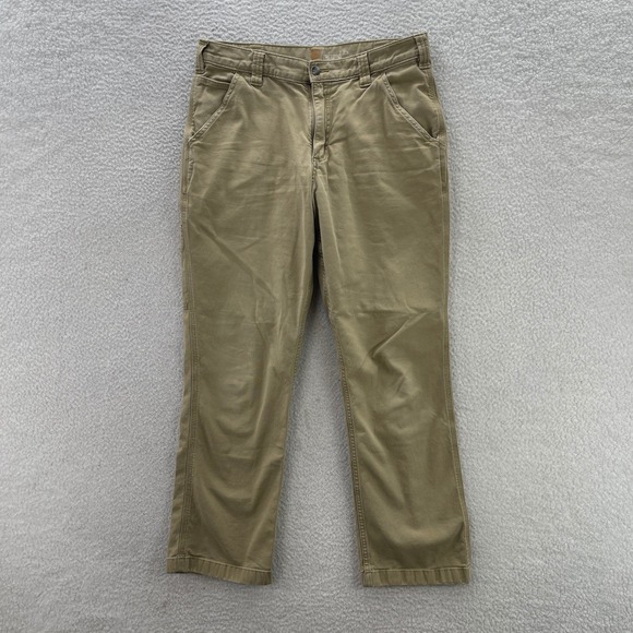Carhartt Other - Carhartt Pants Mens 33x32 Beige Rugged Flex Rigby Relaxed Canvas Stretch Work